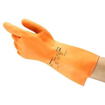 VERSATOUCH 13" Chemical Resistant Gloves, Natural Rubber Latex, 8-1/2, 1 PR 87-370