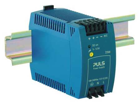 PULS DC Power Supply, 100/240V AC, 5/5.5V DC, 25W, 5.0A, DIN Rail ML30.101