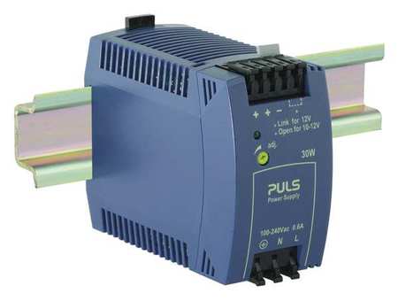 PULS DC Power Supply, 100/240V AC, 10/12V DC, 30W, 3.0A, DIN Rail ML30.102