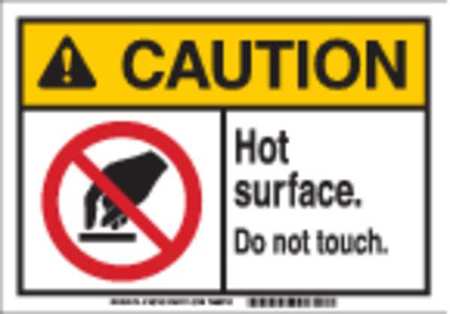BRADY Caution Sign, 7 in H, 10 in W, Plastic, Rectangle, English, 145746 145746