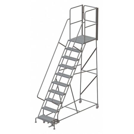 TRI-ARC 142 in H Steel Rolling Ladder, 10 Steps, 450 lb Load Capacity KDSR110246-XR