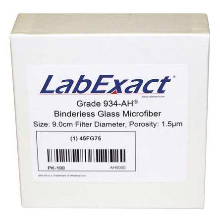LABEXACT Glass Microfiber Filter, 90mm dia., PK100 LSS-AH9000