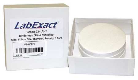 LABEXACT Glass Microfiber Filter, 110mm dia., PK100 LSS-AH1100