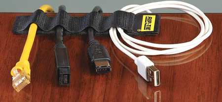 Rip-Tie 8" L Wrap Hook-&-Loop Cable Tie BK PK 5 C-08-005-BK