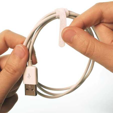RIP-TIE 3.5" L Wrap Hook-&-Loop Cable Tie White PK 56 Q-35-056-W