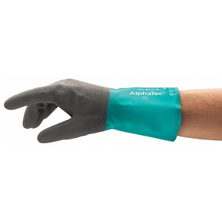 ANSELL 12" Chemical Resistant Gloves, Nitrile, 9, 1 PR 58-530B