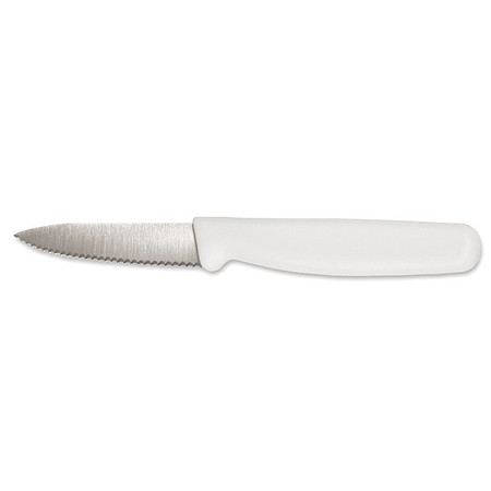 CRESTWARE Paring Knife, Serrated, 3-1/2 in. L, White KN03