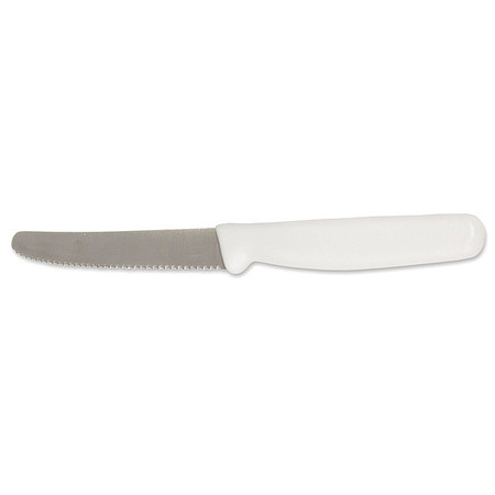 CRESTWARE Utility Knife, Serrated, 3-1/2 in. L, White KN06
