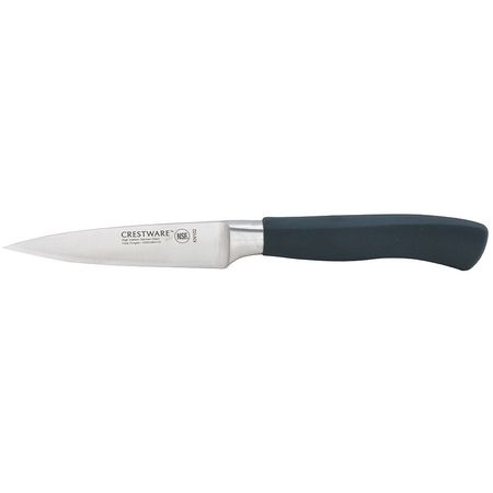 CRESTWARE Paring Knife, Straight, 3-1/2 in. L, Black KN102