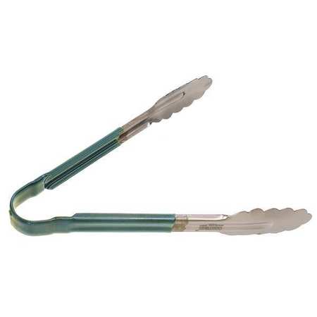 CRESTWARE Tong, Green, 10 in. L, Stainless Steel CG10G