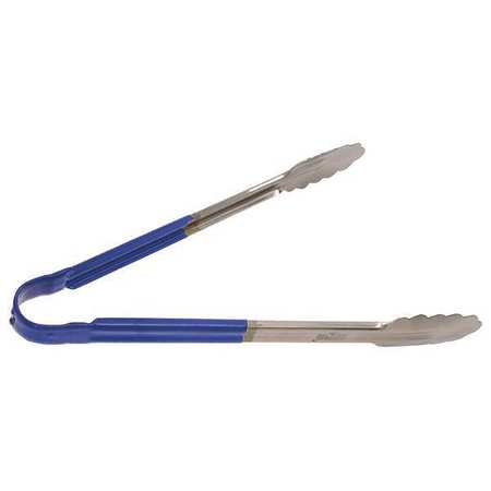 CRESTWARE Tong, Blue, 12 in. L, Stainless Steel CG12BL