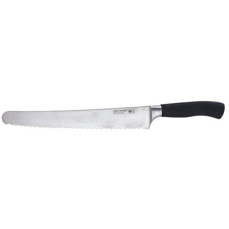 CRESTWARE Bread Knife, Serrated, 10 in. L, Black KN122