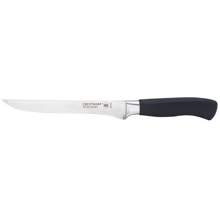 CRESTWARE Boning Knife, Straight, 6 in. L, Black KN140