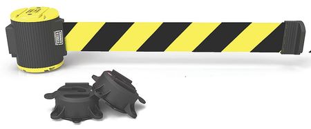 BANNER STAKES Magnetic Belt Barrier, 30ftL, Yellow/Black MH5007