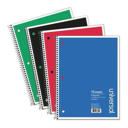 UNIVERSAL ONE Writing Pad, College, 8x10-1/2in, Spiral UNV66610
