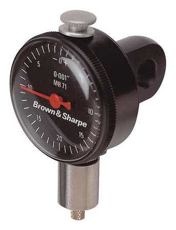 TESA BROWN & SHARPE Dial Indicator, 0.200 in. range/rev, Black 14.82011