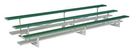 NATIONAL RECREATION SYSTEMS Bleacher, 3 Rows, 30 Seats, 15 ft. L, Green NB-0315ASTD_6005S