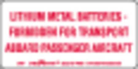 LABELMASTER Lithium Metal Battery Label 4"x2", White/Red, Pk500 L395