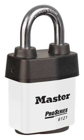 Master Lock Lockout Padlock, KD, White 6121WHT