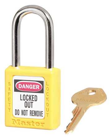 MASTER LOCK Lockout Padlock, KD, Yellow, 1-3/4"H, PK6 410S6YLW