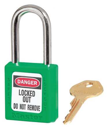 Master Lock Lockout Padlock, KA, Green, 1-3/4"H 410KAGRN