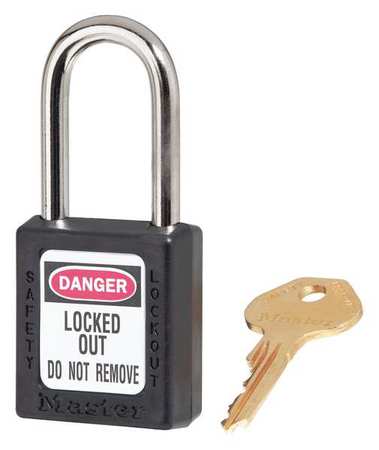 Master Lock Lockout Padlock, KA, Black, 1-3/4"H 410KABLK