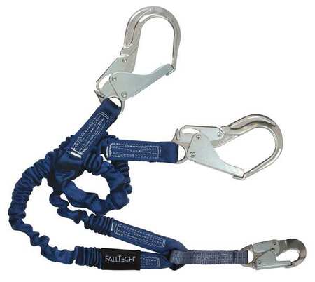 Falltech Shock Absorbing Lanyard, 4 ft. to 6 ft., Blue 8240Y3A