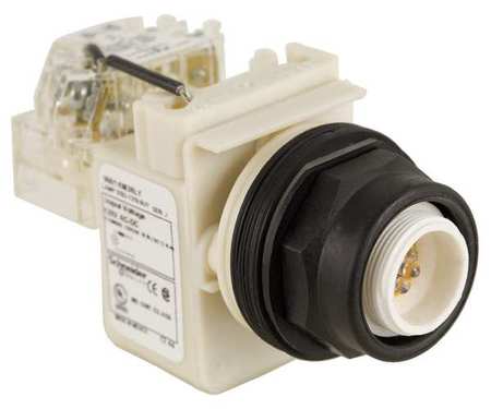 SCHNEIDER ELECTRIC Push to Test Pilot Light, Yellow, LED 9001SKT38LY