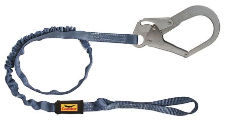 CONDOR Shock Absorbing Lanyard, 6 ft., Blue 45J287