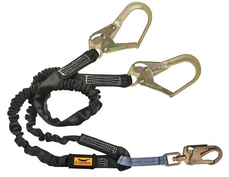 Condor Shock Absorbing Lanyard, 6 ft., Black 45J292