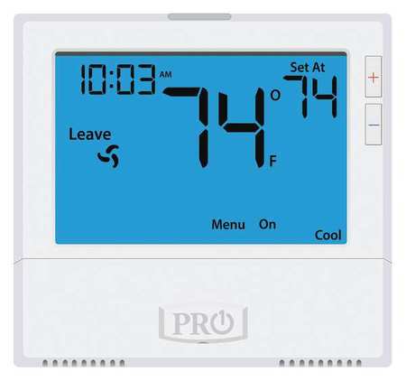 Pro1 Iaq Non-Programmable Thermostat, 7, 5-1-1 Programs, 1 H 1 C, Wall Mount, Hardwired/Battery, 24VAC T805