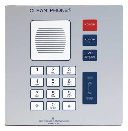 HUBBELL GAI-TRONICS Cleanroom Telephone, Cordless, Single Line 295-712F