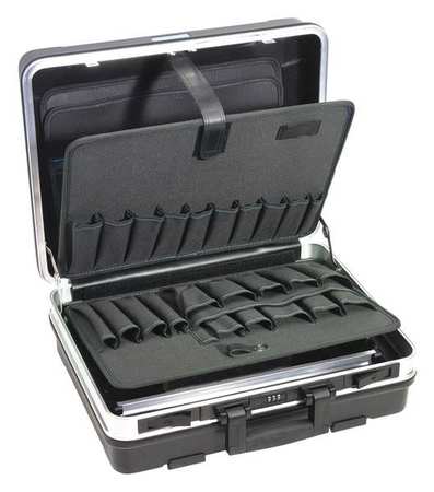 Westward Tool Case with 38 compartments, Plastic, 19 1/2 in H x 16 3/8 in W 45KK76