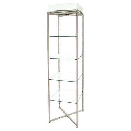 ECONOCO Folding Glass Tower, 18"D x 18"W x 68"H, Silver FLT68CGLS