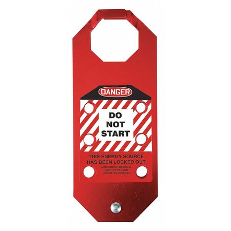 STOPOUT Lockout Hasp, Red, 6-3/4"Lx3-1/8"W KDH647