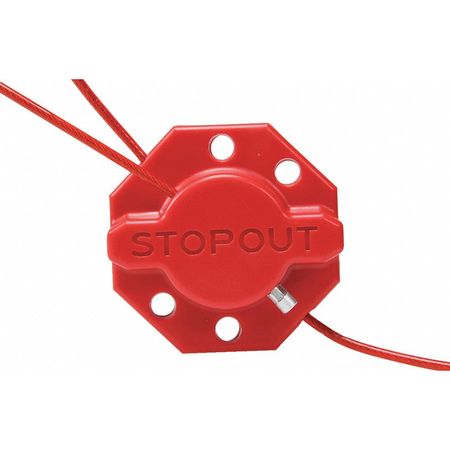 STOPOUT Lockout Cable, Red, 4 Padlocks, Plastic KDD637