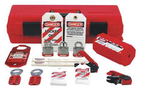 STOPOUT Portable Lockout Kit, Red, Plastic, Tool Bx KSK234