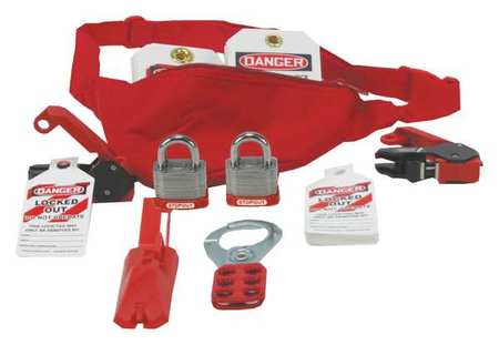 STOPOUT Lockout/Tagout Kit, Red, Nylon, Pouch Case KSK115