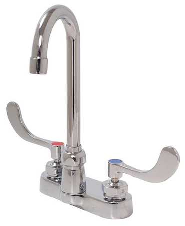 ZURN Wristblade Handle 4" Mount, 2 Hole Gooseneck Kitchen/Bathroom Faucet, Polished chrome Z812A4-XL