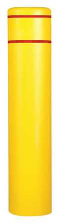 ZORO SELECT Post Sleeve, 60In H, Yellow with Red Tape 4502YR