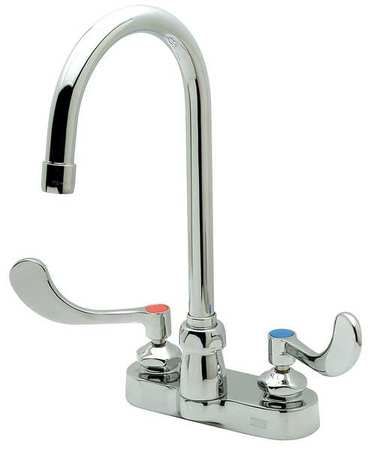 ZURN Wristblade Handle 4" Mount, 2 Hole Gooseneck Kitchen/Bathroom Faucet, Polished chrome Z812B4-XL-3F