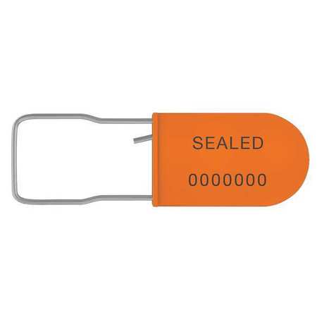 UNIVERSEAL Padlock Seals, Orange, Plastic, PK50 UPAD-S ORANGE50