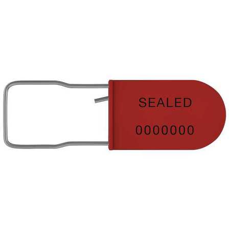 UNIVERSEAL Padlock Seals, Red, Plastic, PK50 UPAD-S RED50
