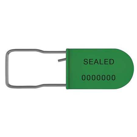 UNIVERSEAL Padlock Seals, Green, Plastic, PK50 UPAD-S GREEN50