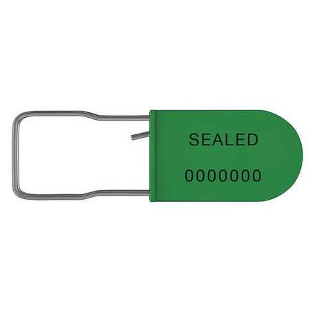 Universeal Padlock Seals, Green, Plastic, PK50 UPAD-S GREEN50