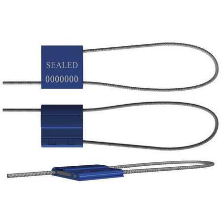 UNIVERSEAL Cable Seal 12" x 1/16", Aluminum, Blue, Pk50 F150M-2 BLUE50