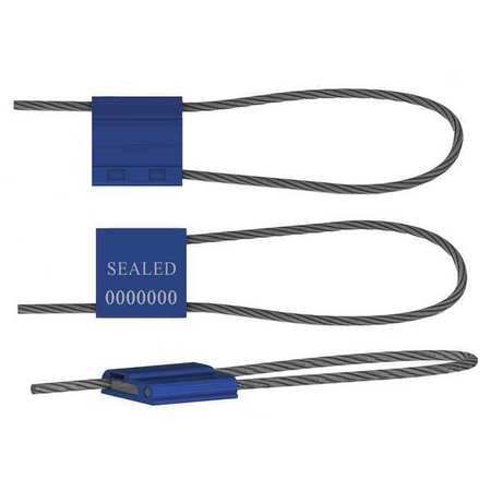 UNIVERSEAL Cable Seal 12" x 9/64", Aluminum, Blue, Pk50 F325M-2 BLUE50