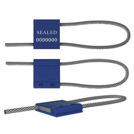 UNIVERSEAL Cable Seal 12" x 13/64", Aluminum, Blue, Pk50 F500M BLUE50