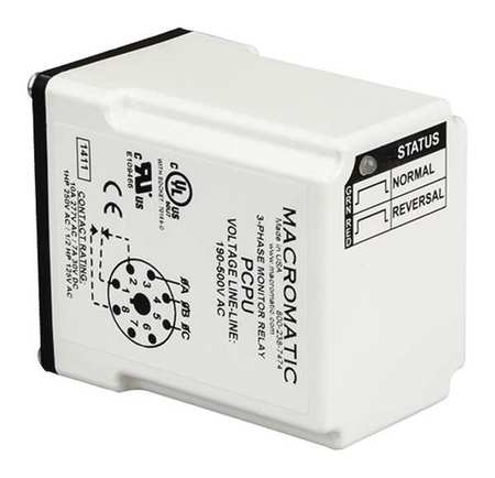 Macromatic 3 Phase Monitor Relay, SPDT, 500VAC, 8 Pin PCPU