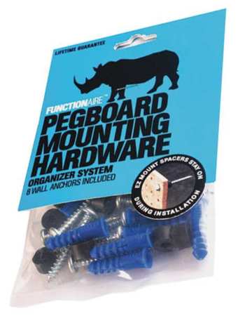 FUNCTIONAIRE Pegboard Mounting Hardware, Plastic PMH-1